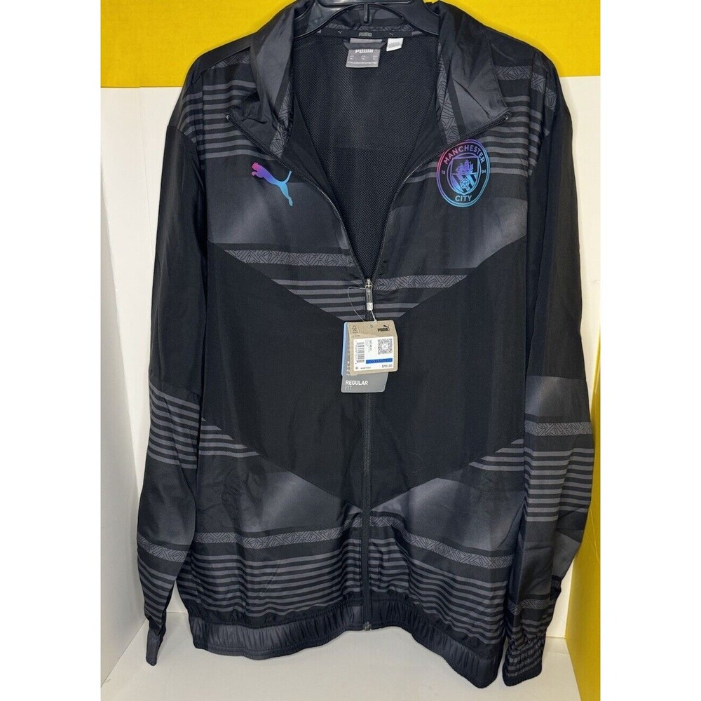 MANCHESTER CITY TRAINING FOOTBALL SOCCER JACKET WITH ZIPPED PUMA MENS sz XL